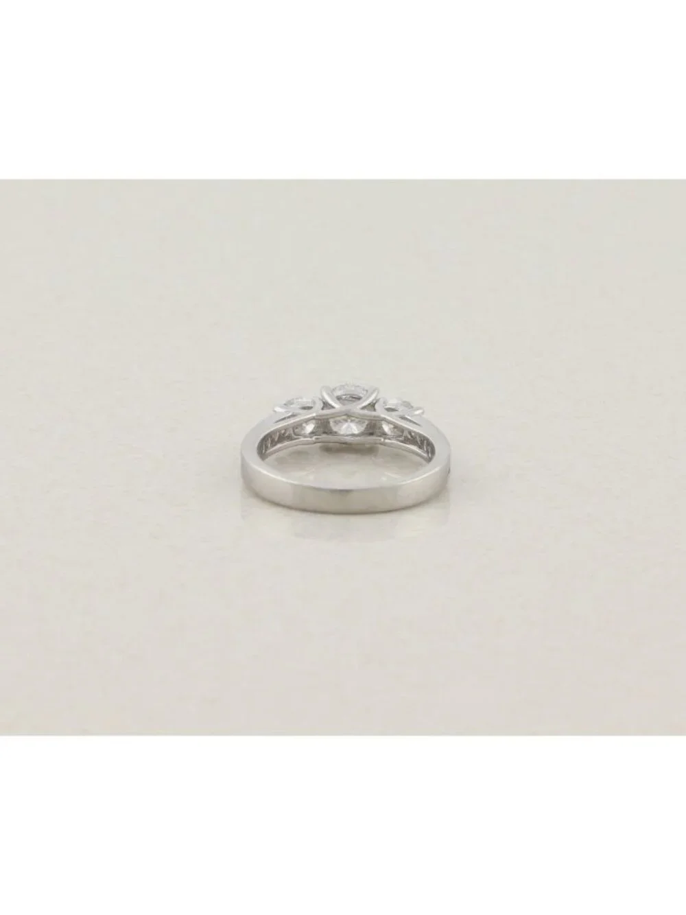 Sterling Silver Lab Created Moissanite Ring Sparkly 8 1/4  Engagement Ring